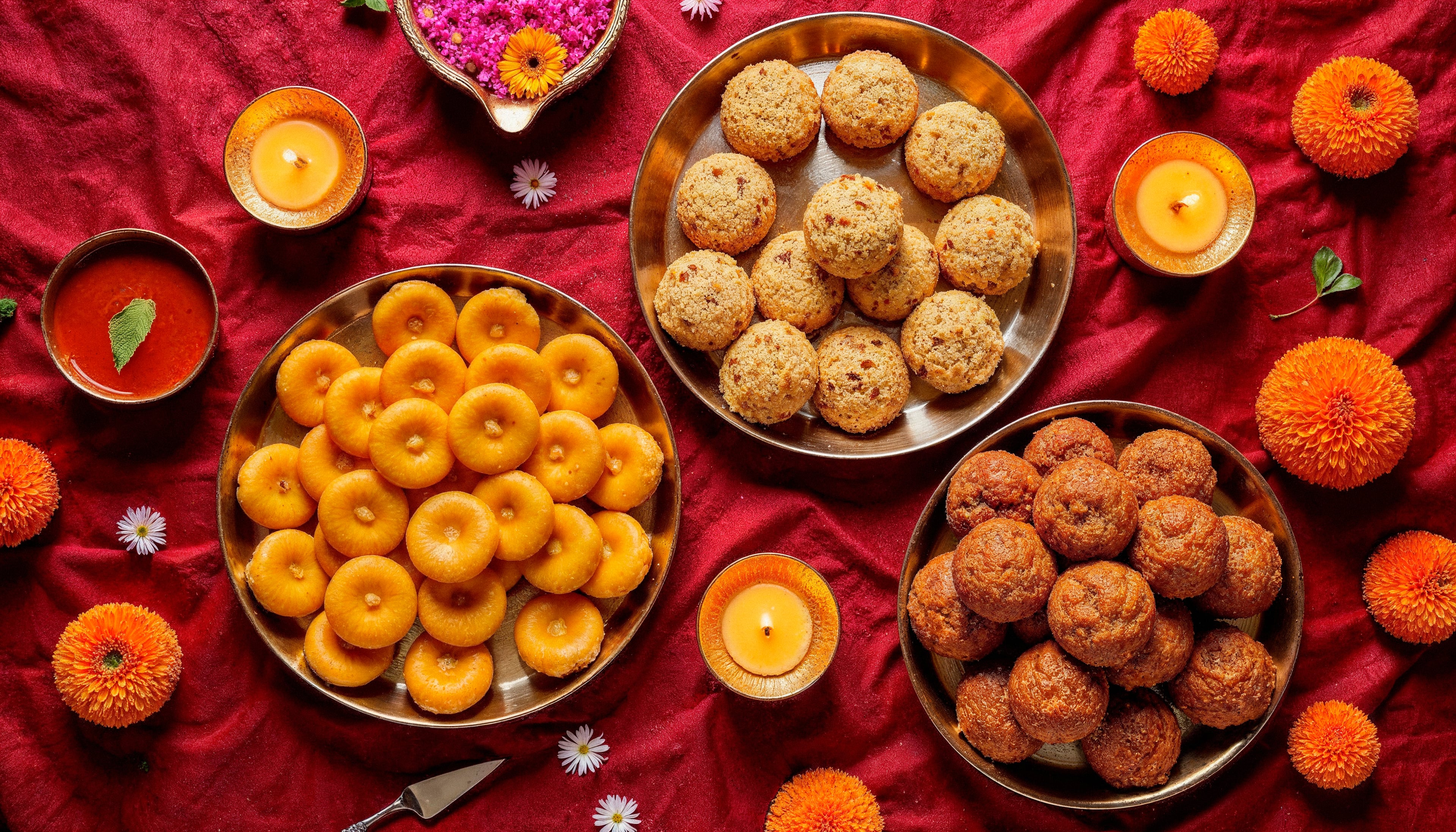 Festive Indian sweets decorations