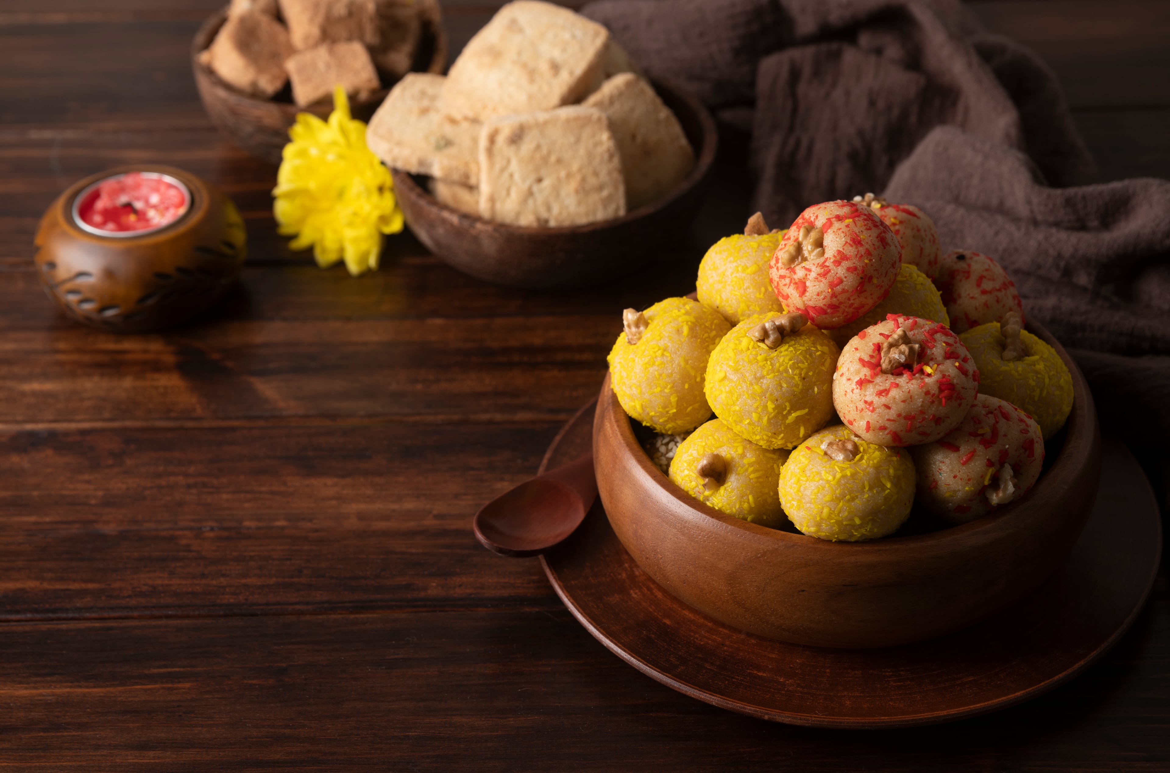 Indian dessert bowl with traditional sweets